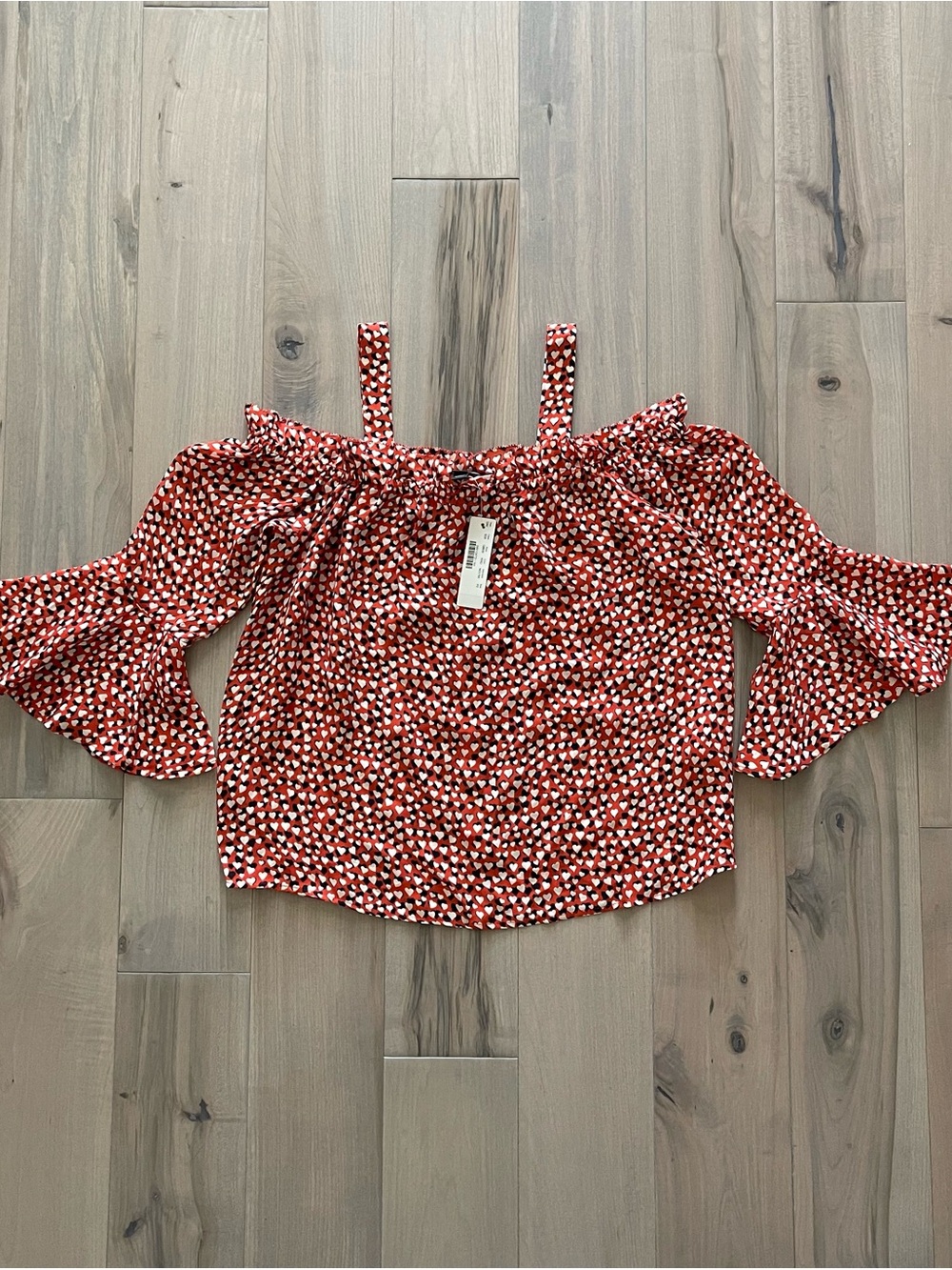 J. Crew Silk Cold Shoulder 3/4 Sleeve Top